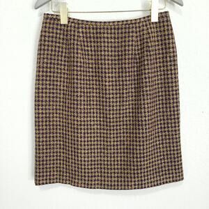 Norton McNaughton Short Skirt Womens Size Medium Houndstooth Pencil Stra…
